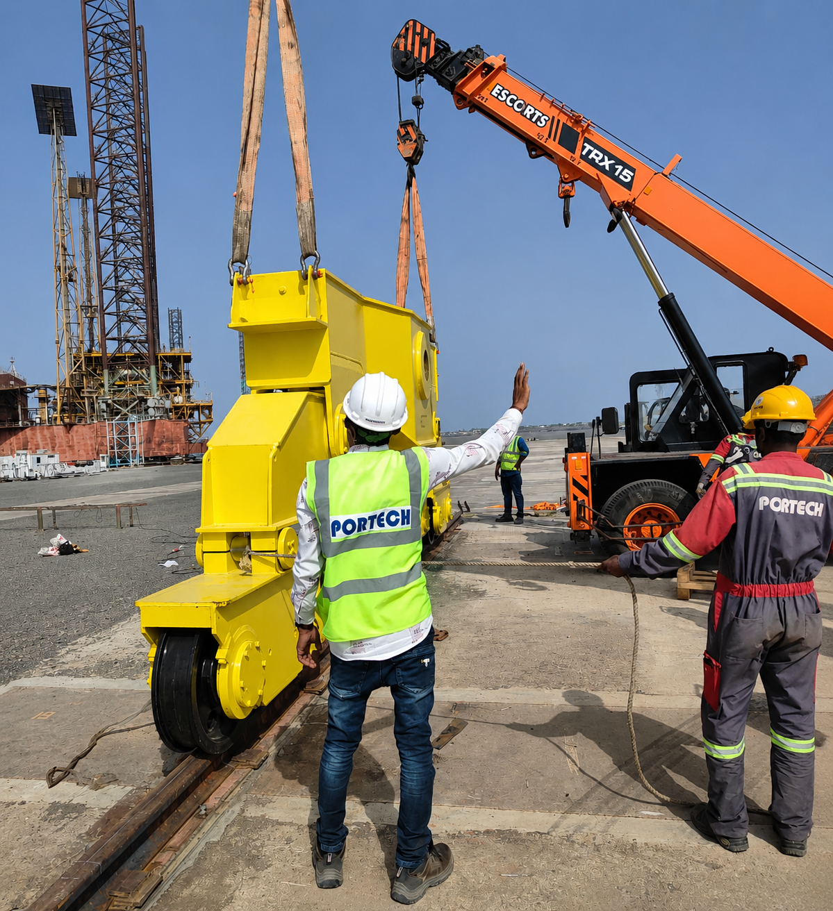 5 Barge Unloader Erection Work @ Swan Defence and Heavy Industries Ltd